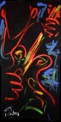 Monumental Painting -- Axe Me No Questions, I'll Tell You No Lies -- by E.J. Gold