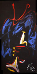 Monumental Painting -- Hey Bud, Hand Me That Horn -- by E.J. Gold