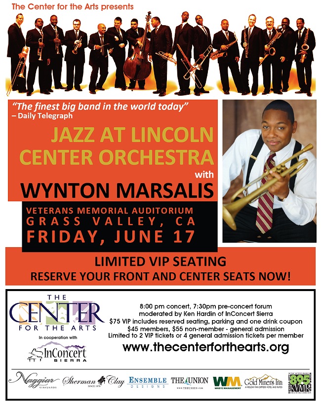 poster for Wynton Marsalis concert with Jazz at Lincoln Center Orchestra