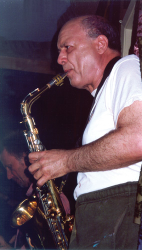 E.J. Gold playing saxophone