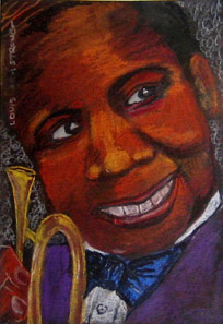 graphic of Louis Armstrong painting by Aviko