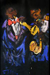 Stage Panel Painting -- Two Jazzmen -- by E.J. Gold