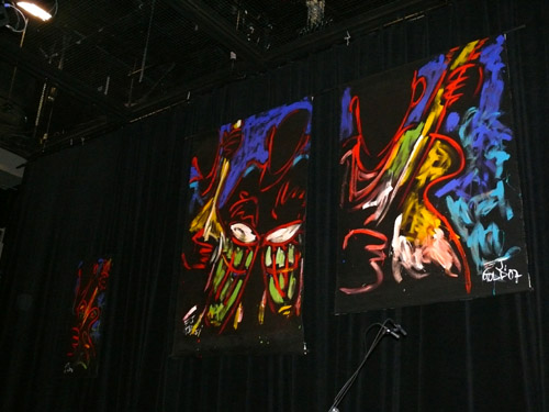 Photo of JazzArt installation at the Lionel Loueke concert at Mondavi Center for the Performing Arts