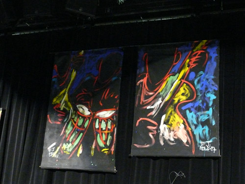 Photo of JazzArt installation at the Lionel Loueke concert at Mondavi Center for the Performing Arts