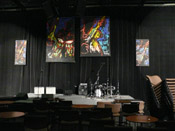 Photo of JazzArt installation at Lionel Loueke concert at Mondavi Center for the Performing Arts