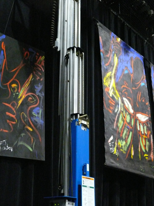 Photo of JazzArt installation at the Lionel Loueke concert at Mondavi Center for the Performing Arts