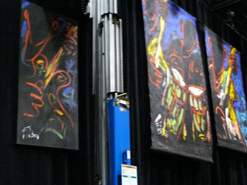 Photo of JazzArt installation at the Lionel Loueke concert at Mondavi Center for the Performing Arts