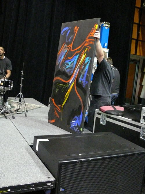 Photo of JazzArt installation at the Lionel Loueke concert at Mondavi Center for the Performing Arts