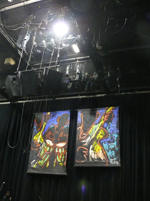 Photo of JazzArt installation at the Lionel Loueke concert at Mondavi Center for the Performing Arts