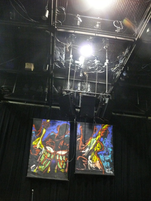 Photo of JazzArt installation at the Lionel Loueke concert at Mondavi Center for the Performing Arts