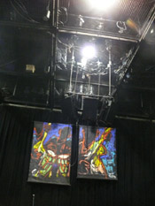 Photo of JazzArt installation at Lionel Loueke concert at Mondavi Center for the Performing Arts