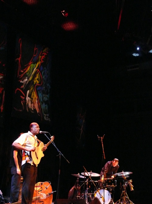 Photo of JazzArt installation at the Lionel Loueke concert at Mondavi Center for the Performing Arts