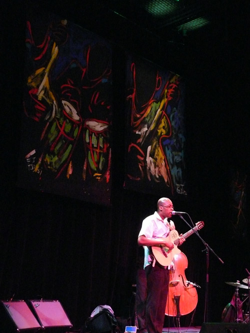 Photo of JazzArt installation at the Lionel Loueke concert at Mondavi Center for the Performing Arts