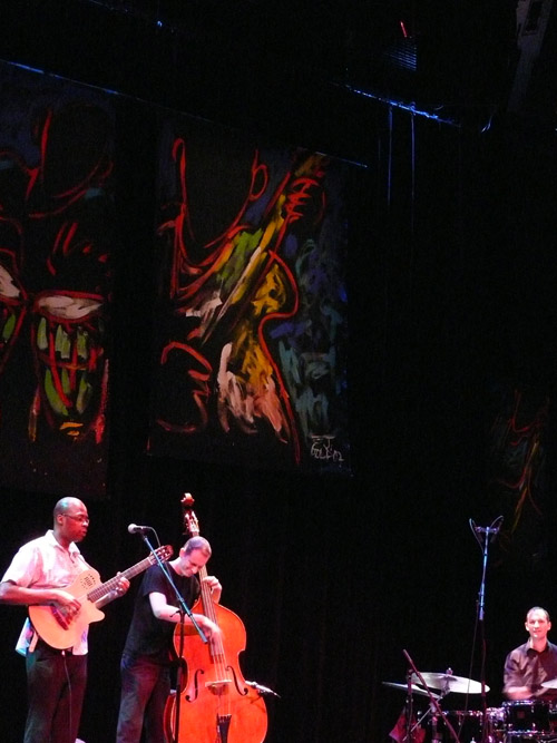 Photo of JazzArt installation at the Lionel Loueke concert at Mondavi Center for the Performing Arts