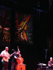 Photo of JazzArt installation at Lionel Loueke concert at Mondavi Center for the Performing Arts