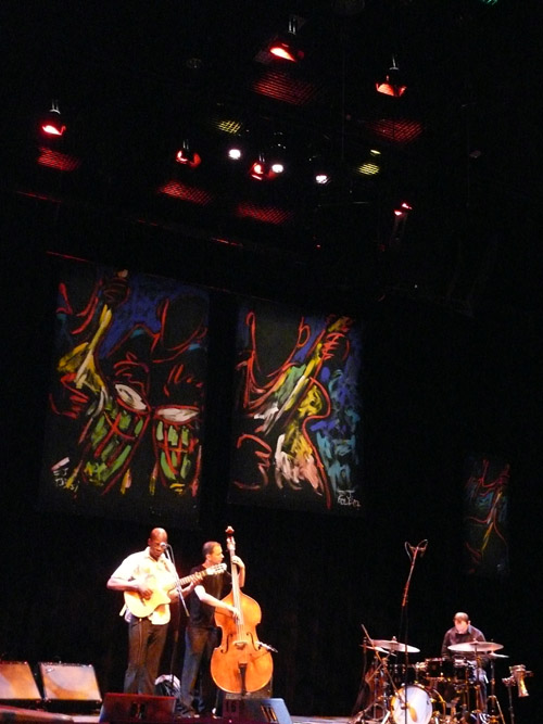 Photo of JazzArt installation at the Lionel Loueke concert at Mondavi Center for the Performing Arts