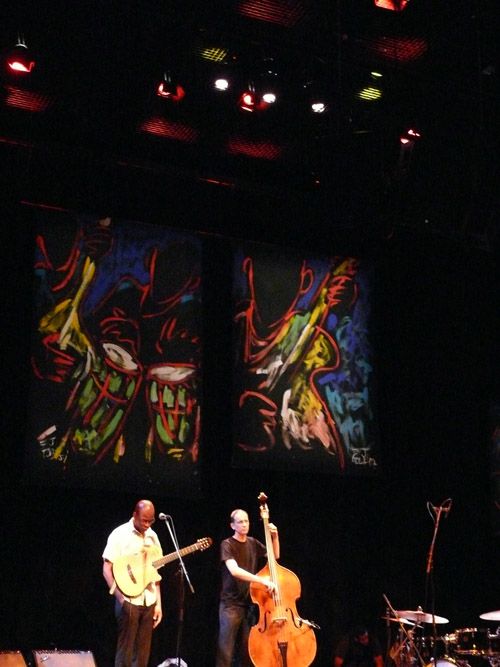 Photo of JazzArt installation at the Lionel Loueke concert at Mondavi Center for the Performing Arts