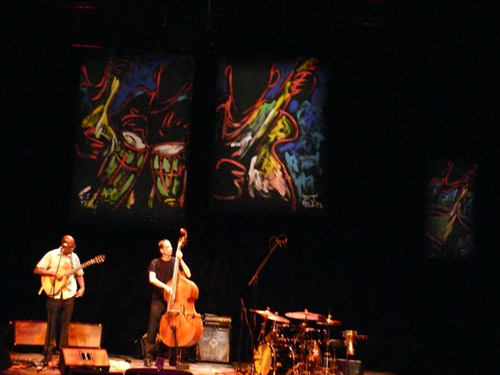 Photo of JazzArt installation at the Lionel Loueke concert at Mondavi Center for the Performing Arts