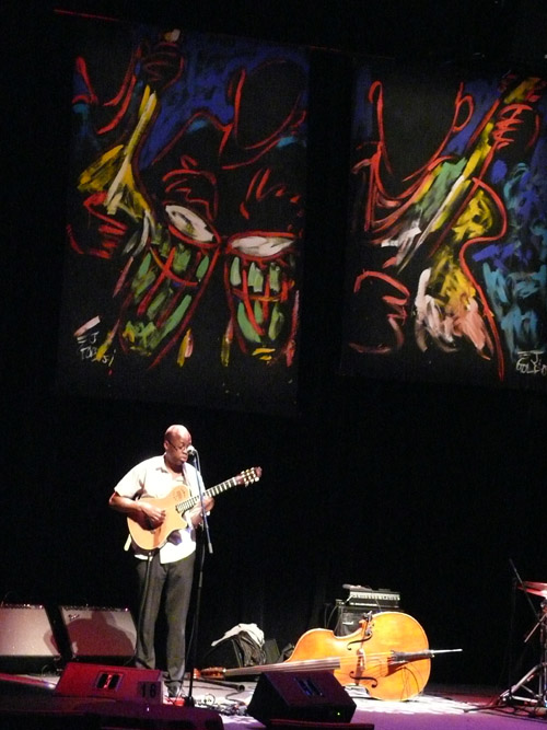 Photo of JazzArt installation at the Lionel Loueke concert at Mondavi Center for the Performing Arts