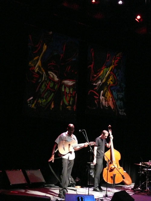 Photo of JazzArt installation at the Lionel Loueke concert at Mondavi Center for the Performing Arts