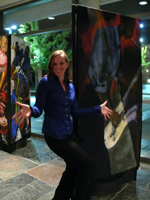 Photo of JazzArt installation at the Lionel Loueke concert at Mondavi Center for the Performing Arts