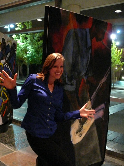 Photo of JazzArt installation at the Lionel Loueke concert at Mondavi Center for the Performing Arts