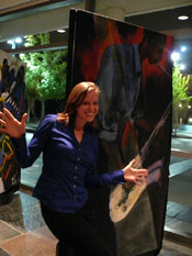 Photo of JazzArt installation at Lionel Loueke concert at Mondavi Center for the Performing Arts