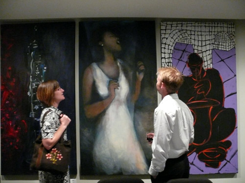 Photo of JazzArt installation at the Lionel Loueke concert at Mondavi Center for the Performing Arts