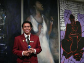 Photo of JazzArt installation at Lionel Loueke concert at Mondavi Center for the Performing Arts