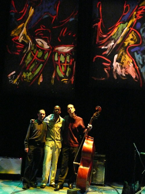 Photo of JazzArt installation at the Lionel Loueke concert at Mondavi Center for the Performing Arts