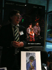 Photo of JazzArt installation at Lionel Loueke concert at Mondavi Center for the Performing Arts