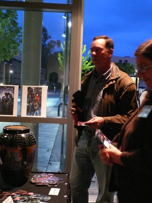 Photo of JazzArt installation at the Lionel Loueke concert at Mondavi Center for the Performing Arts