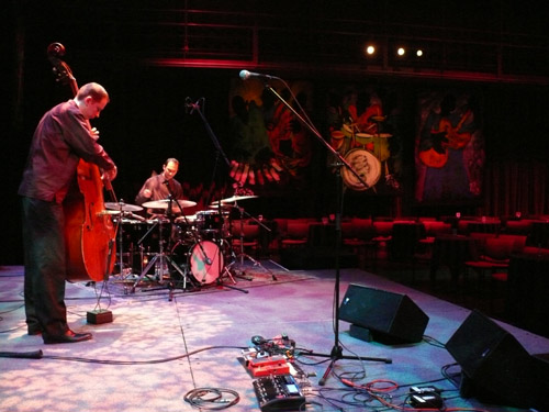 Photo of JazzArt installation at the Lionel Loueke concert at Mondavi Center for the Performing Arts