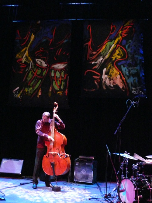 Photo of JazzArt installation at the Lionel Loueke concert at Mondavi Center for the Performing Arts