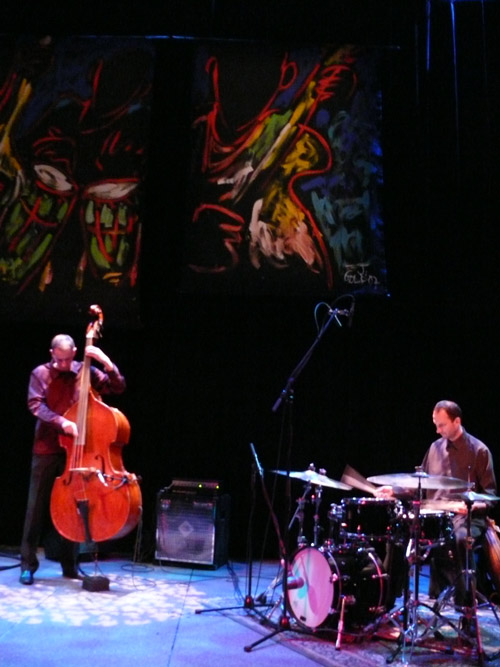 Photo of JazzArt installation at the Lionel Loueke concert at Mondavi Center for the Performing Arts