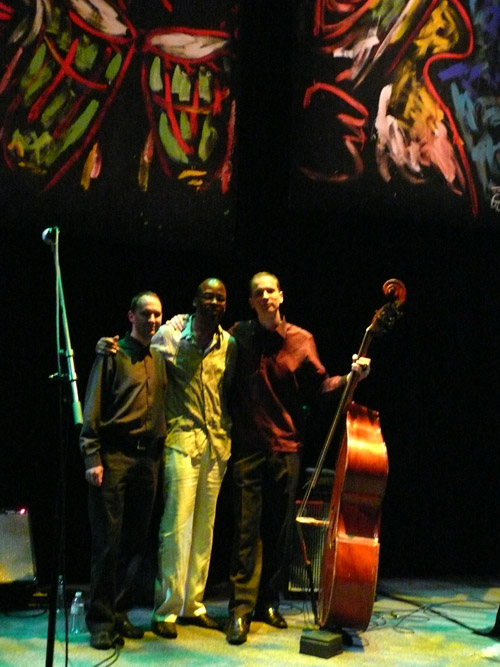 Photo of JazzArt installation at the Lionel Loueke concert at Mondavi Center for the Performing Arts