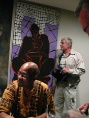 Photo of JazzArt installation at Lionel Loueke concert at Mondavi Center for the Performing Arts