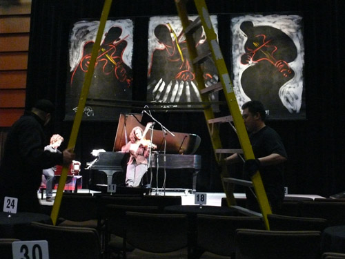 Photo of JazzArt installation at the Jenny Scheinman concert at Mondavi Center for the Performing Arts