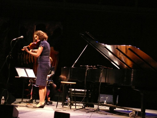 Photo of JazzArt installation at the Jenny Scheinman concert at Mondavi Center for the Performing Arts