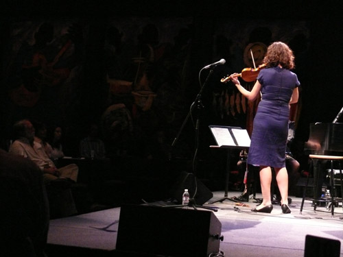 Photo of JazzArt installation at the Jenny Scheinman concert at Mondavi Center for the Performing Arts