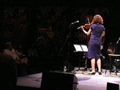 Photo of JazzArt installation at JennyScheinman concert at Mondavi Center for the Performing Arts