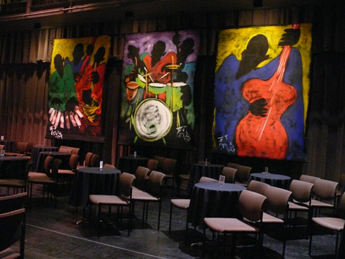 Photo of JazzArt installation at the Jenny Scheinman concert at Mondavi Center for the Performing Arts