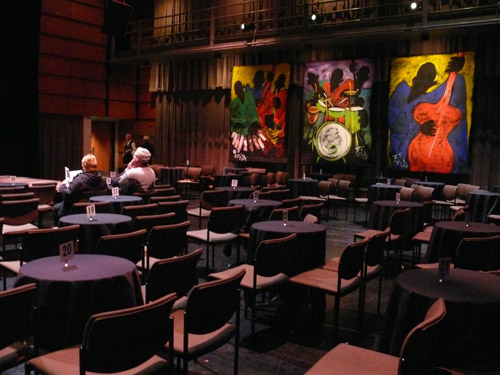 Photo of JazzArt installation at the Jenny Scheinman concert at Mondavi Center for the Performing Arts