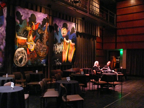 Photo of JazzArt installation at the Jenny Scheinman concert at Mondavi Center for the Performing Arts