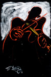 Stage Panel Painting -- Visionary Violin -- by E.J. Gold