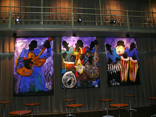 Photo of JazzArt installation at Miguel Zenon concert at Mondavi Center for the Performing Arts