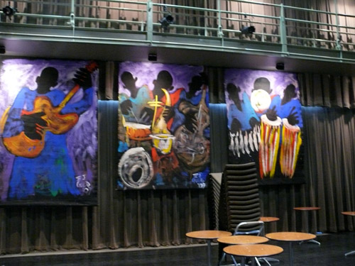 Photo of JazzArt installation at Miguel Zenon concert at Mondavi Center for the Performing Arts