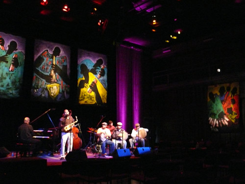 Photo of JazzArt installation at Miguel Zenon concert at Mondavi Center for the Performing Arts