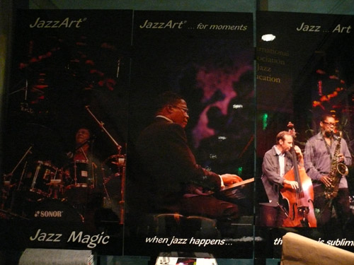 Photo of JazzArt installation at Miguel Zenon concert at Mondavi Center for the Performing Arts