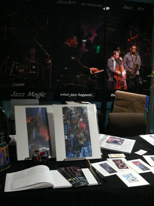 Photo of JazzArt installation at Miguel Zenon concert at Mondavi Center for the Performing Arts